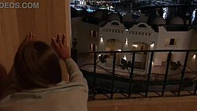 Outdoor Fucking On The Balcony Of A Skinny Slut