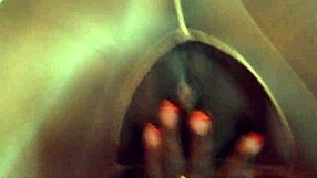 horny pantyhose slut gets fingered and cumshot