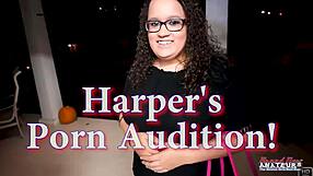 Busty brunette harper b sucks a cock before she gets banged and jizzed 😏