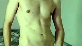 Intense solo masturbation in bedroom leads to huge cum on webcam with face shown