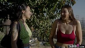 Stepsisters Sneak Into Celebrity Home for a Wild Private Fucking Session.