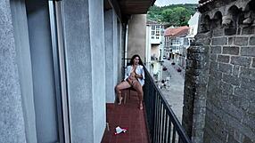 is this risky enough? my stepsister masturbates on the public balcony