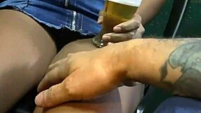 Latina Stepdaughter Without Panties At The Bar