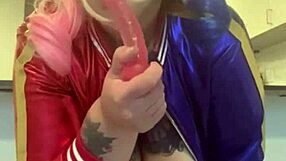 bbw fucks a dildo with her big tits and ass bouncing