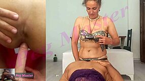 Husband's Ass Hole Under Wife's Rules as Sexy Milf Dominates Whore