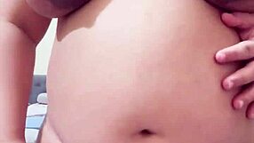 Pregnant Arab step mother boldly teases and strips nude on webcam, craving a hard fuck for her hairy pussy