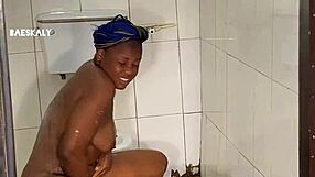 housewife cheats on husband with his friend in bathroom