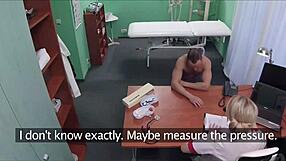 hidden camera catches curvy patient in doctor's office threesome