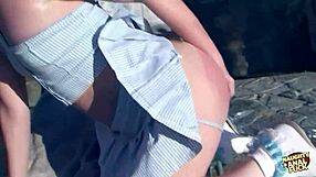 the naughty blonde faces outdoor discipline with her tight asshole stretched mercilessly