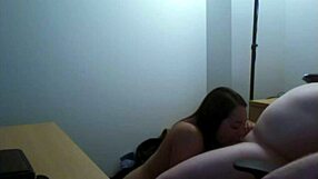 skinny slut jenny gags on cock deepthroat