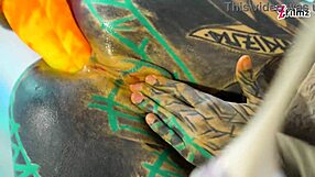 Sexy Fishnets Solo Anal Dildo Play