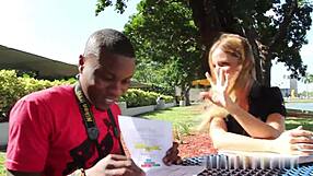 College professor sucking black dick in interracial cumshot