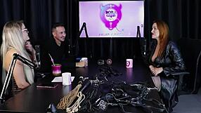 Blonde teen in sheer red lingerie explores bdsm submission with domme maisa pravo