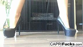 Capri says, 'Look at my big tits and ass in high heels while I masturbate'