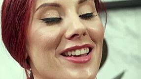 Stunning Redhead Masseuse Rubs Wet Naked Body On Client