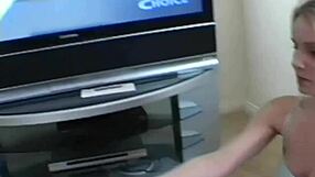 Liz, the cute blonde amateur, boldly takes solo selfies in her private space