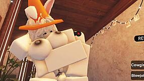 Slutty traffic cone receives blowjob and domination from horny participants