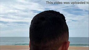 guy on nude beach accidentally spills a lot of milk.