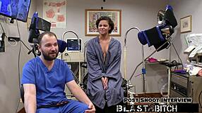 Rebel Wyatt sucks dick twice, spreads shaved pussy, and gets blasted with cum in vibrator play