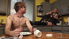 Sexual mistress pegs married man with strapon toys