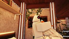 Slutty traffic cone receives blowjob and domination from horny participants