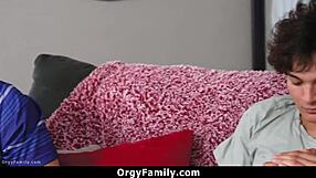 stepmom lets boy touch her big tits, wow