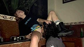 Blonde teen quickie rough fuck on kitchen counter