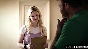 freaky neighbors take advantage of free use teen eliza eves by fucking her in threesome