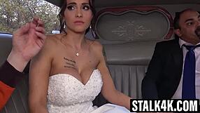 Bride Jennifer Mendez surrenders to horny man. He penetrates her pussy.