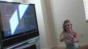 Liz, the cute blonde amateur, boldly takes solo selfies in her private space