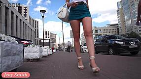 jeny smith flashing her ass in outdoor upskirt voyeur