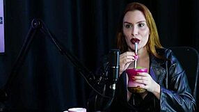 Blonde teen in sheer red lingerie explores bdsm submission with domme maisa pravo