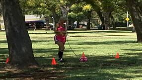 Two blondes fuck with strapon in lesbian sex