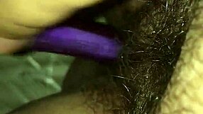 BBW fucks her hairy pussy with vibrator