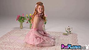 Bubble butt teen 18+ Elly Clutch poses passionately in lingerie. She reveals an amazing body during striptease.