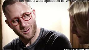 freaky neighbors take advantage of free use teen eliza eves by fucking her in threesome