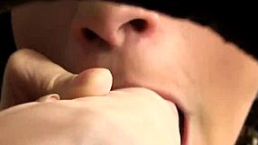 fingering glamour babe in heels at messy gloryhole scene