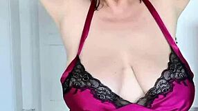 Granny MariaOlds dances in lilac and teases shaved pussy