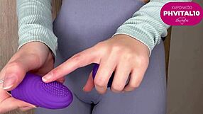 Hungarian girl shows pink toy in hungarian babe