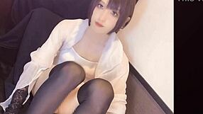 half-faced man with blue eyes masturbates in individual photo video