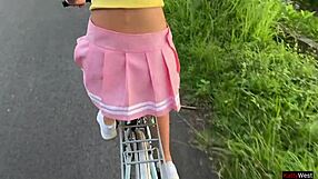 cute teen 18+ learnin to ride bike n cock... creampie!