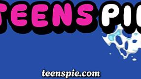 Sexy petite girl in sorority trials, shy yet deepthroating creampie