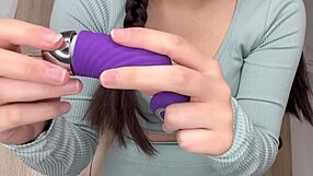 Hungarian girl shows pink toy in hungarian babe