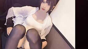 half-faced man with blue eyes masturbates in individual photo video