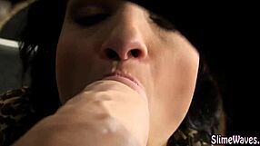 fingering glamour babe in heels at messy gloryhole scene