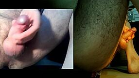 Homemade video split of solo masturbation