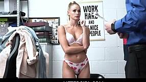 Skinny teen emma hix caught shoplifting in uniform at store