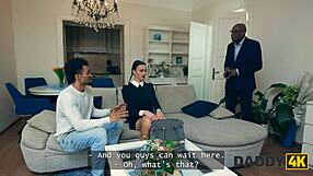 daddy4k slutty wednesday cheats on her bf with big black cock