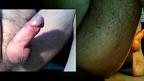 Homemade video split of solo masturbation