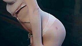 Big tits milf Morgan Hovanek strips in sexy lingerie to show perfect body